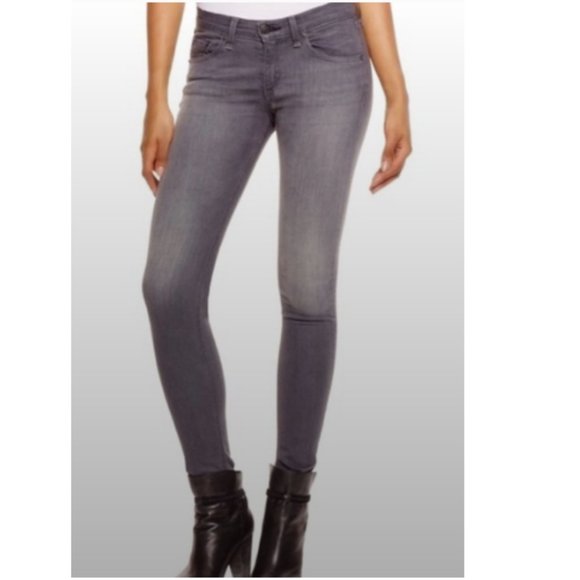 Rag & Bone Women's Silverlake Light Black Skinny Jeans Sz 28 Style W1502K120SIL